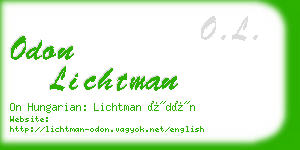 odon lichtman business card